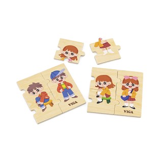 Viga Toys® Wooden Getting Dressed Sequence Puzzle Set